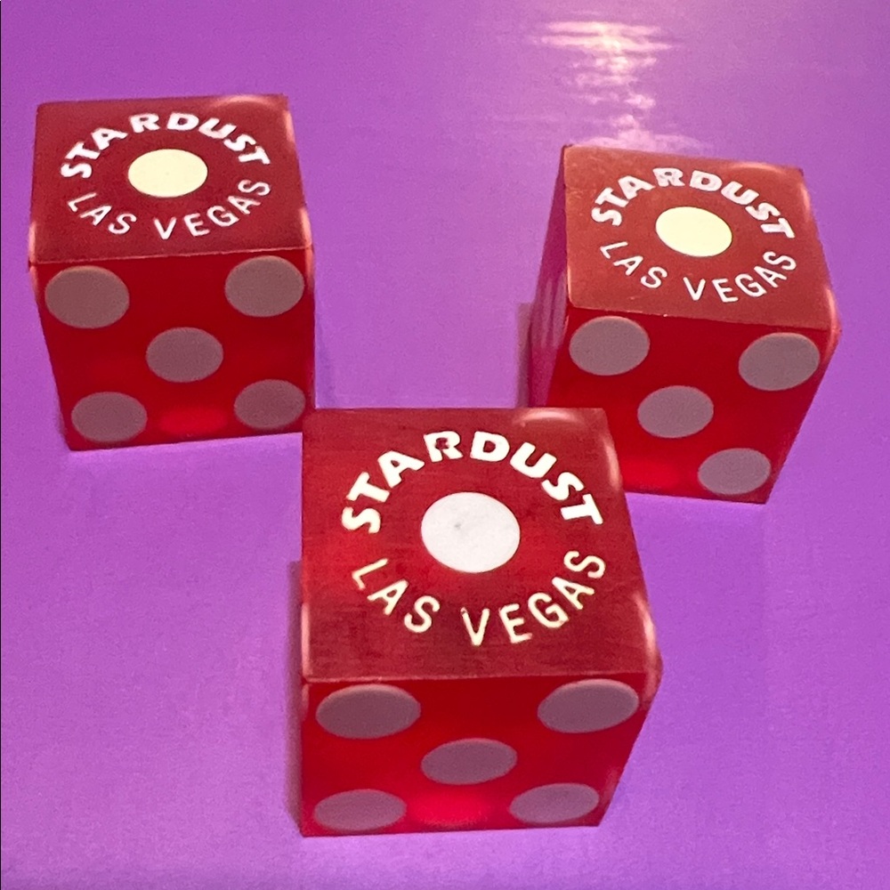 Stardust Casino Red Dice set of 3
Matching Logo Las Vegas, Nevada